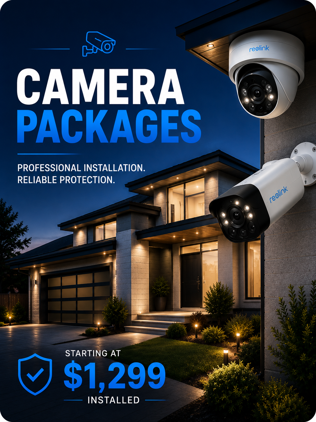 Professionally installed residential and commercial security camera systems by PeakWire Systems with 4K and 16MP surveillance packages.