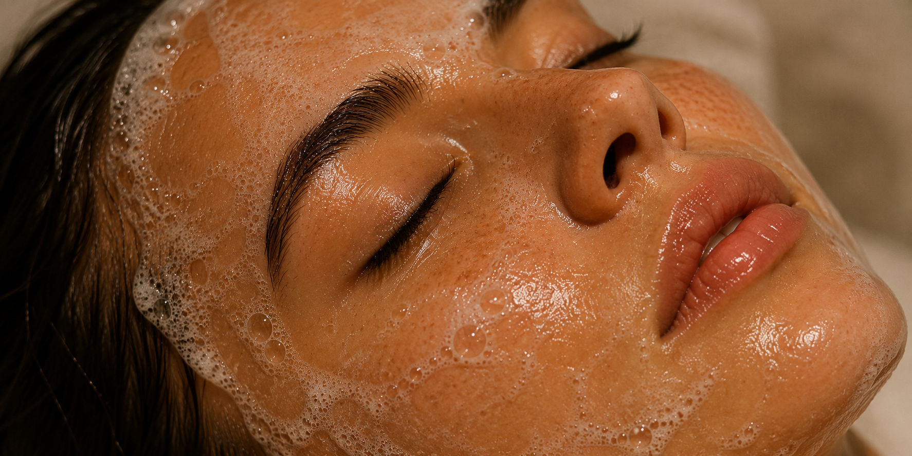 Professional esthetician performing a personalized facial treatment.