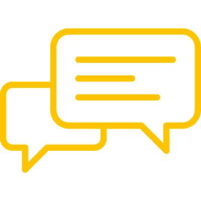 Yellow Chat Bubbles Icon