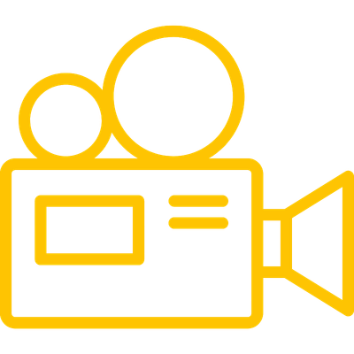 Yellow Video Camera Icon