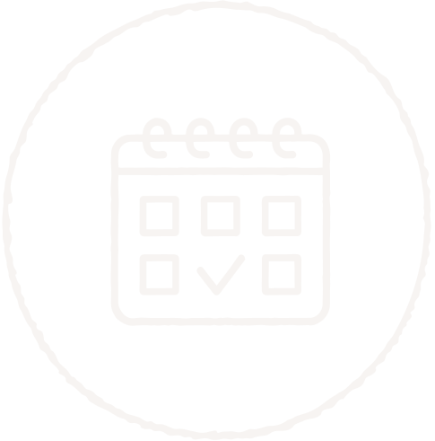 Calendar icon with a check mark inside.
