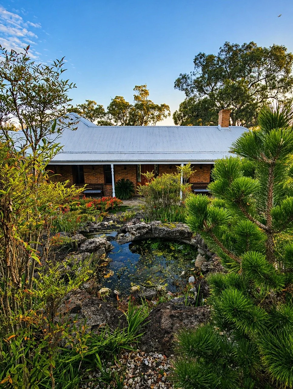 Top view of the waterfall at the Elopement House Templestowe