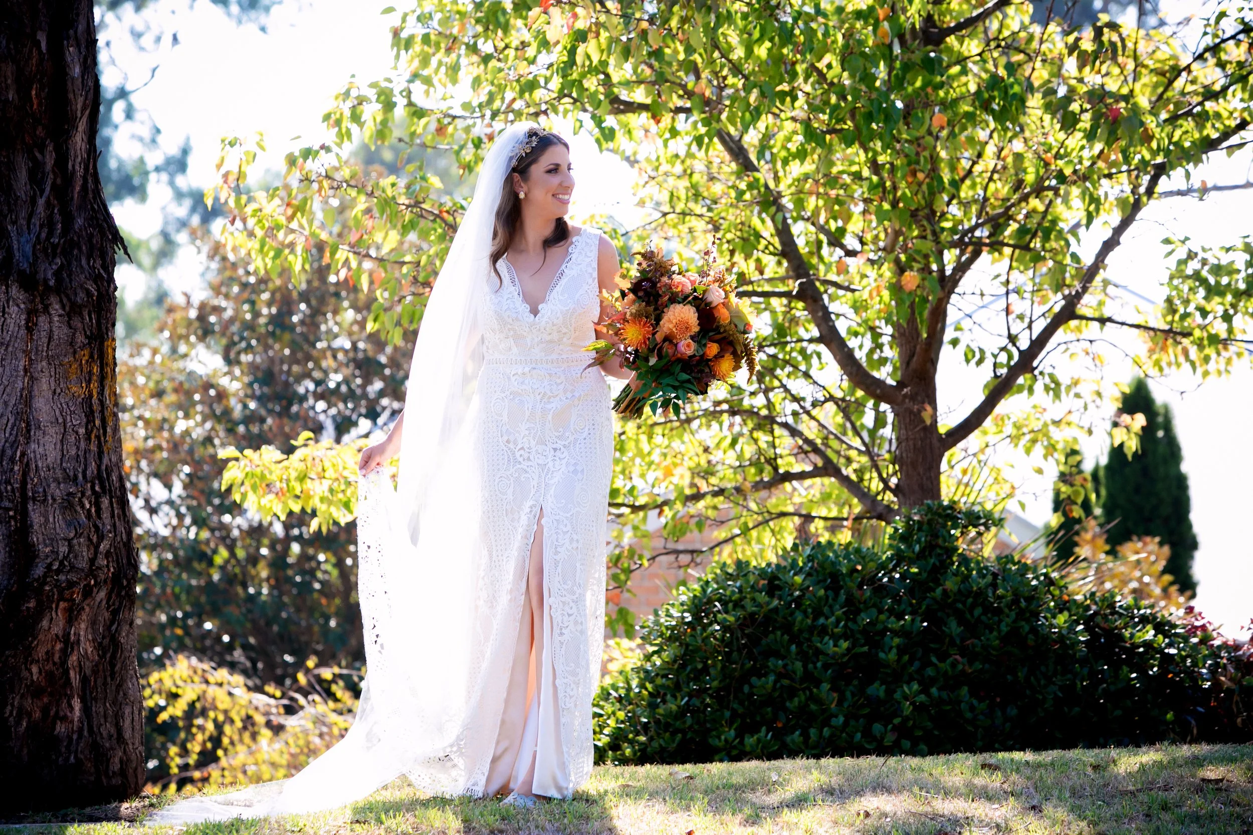 the front lawn walk for our beautiful bride