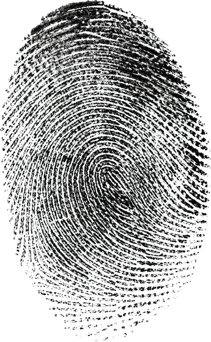 A black and white fingerprint.