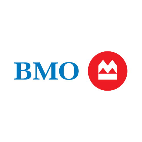 BMO logo with blue text and a red circle with a white crown symbol.