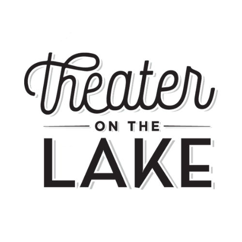 Logo for Theater on the Lake with stylized text in black and white.