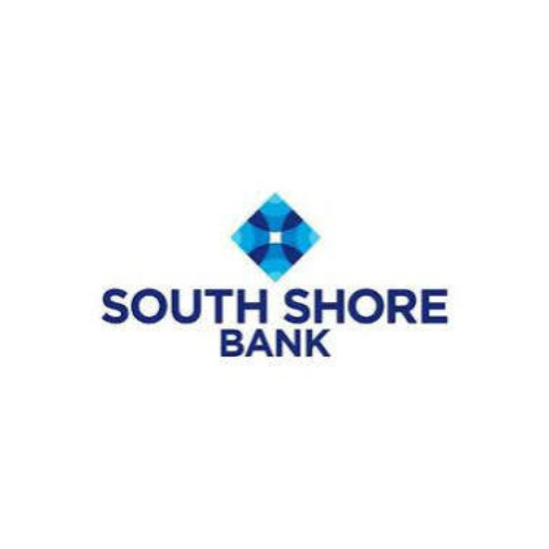 South Shore Bank logo with a blue geometric diamond above the bank's name in blue text.