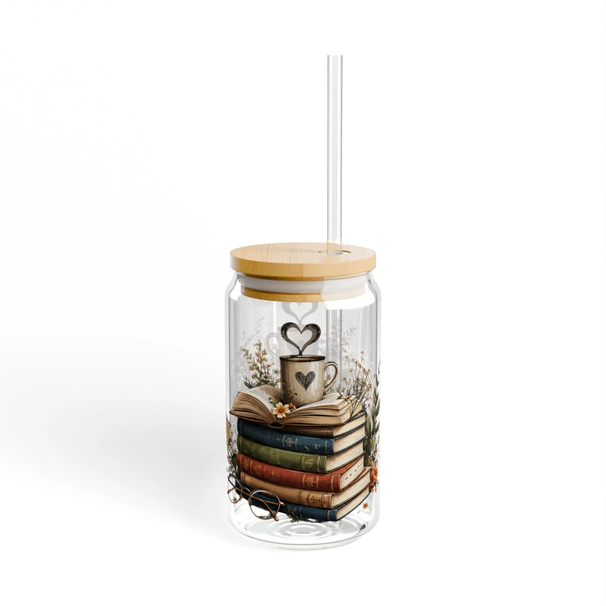 The Book Lover's Brew | 16oz Travel Glass Cup