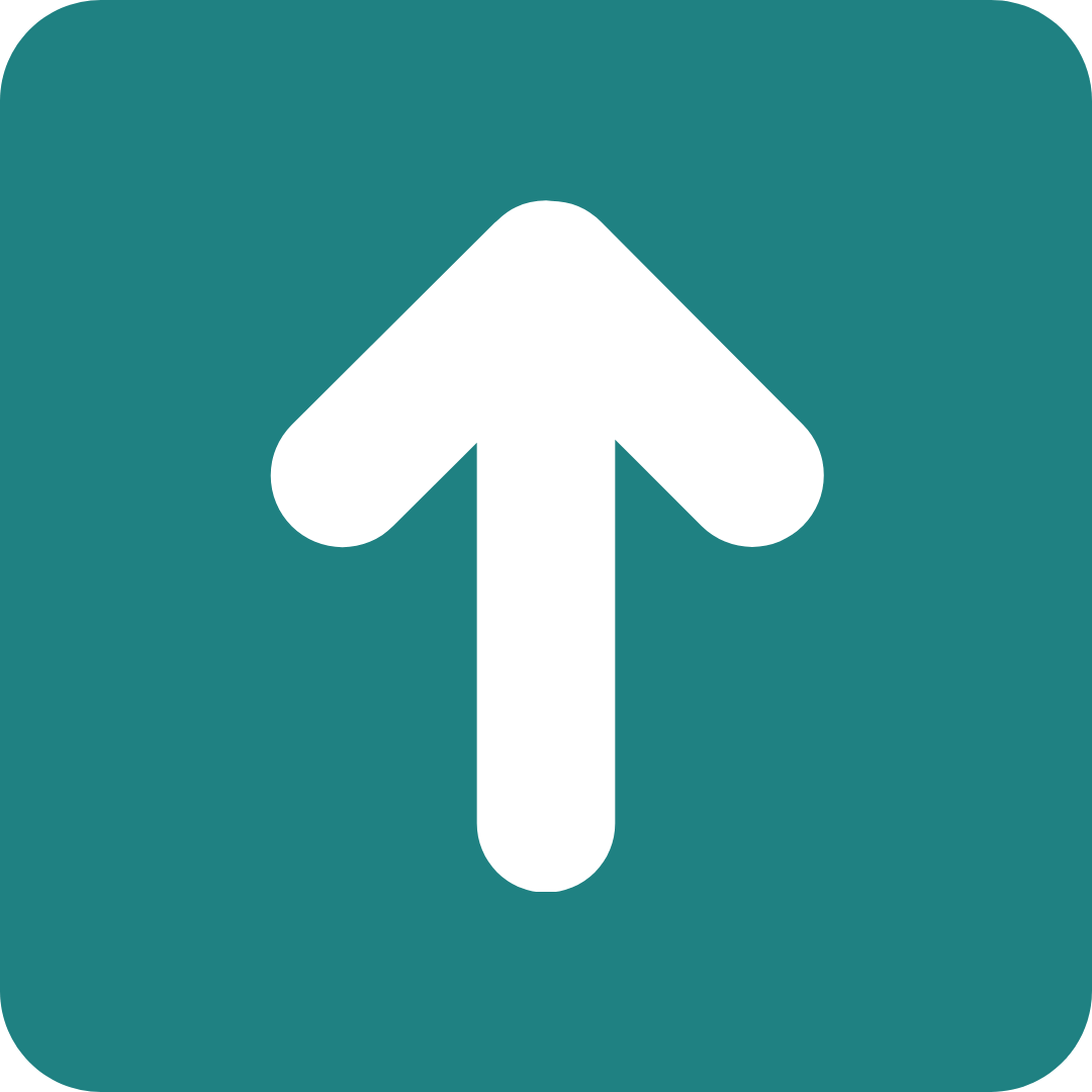White upward arrow on teal background