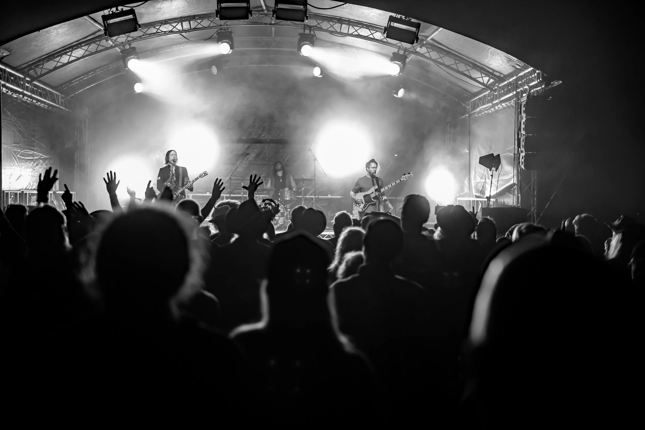 Black and white crowd enjoying Loverocks IX, 18 June 2026. Concert photography by Two Finger Media.