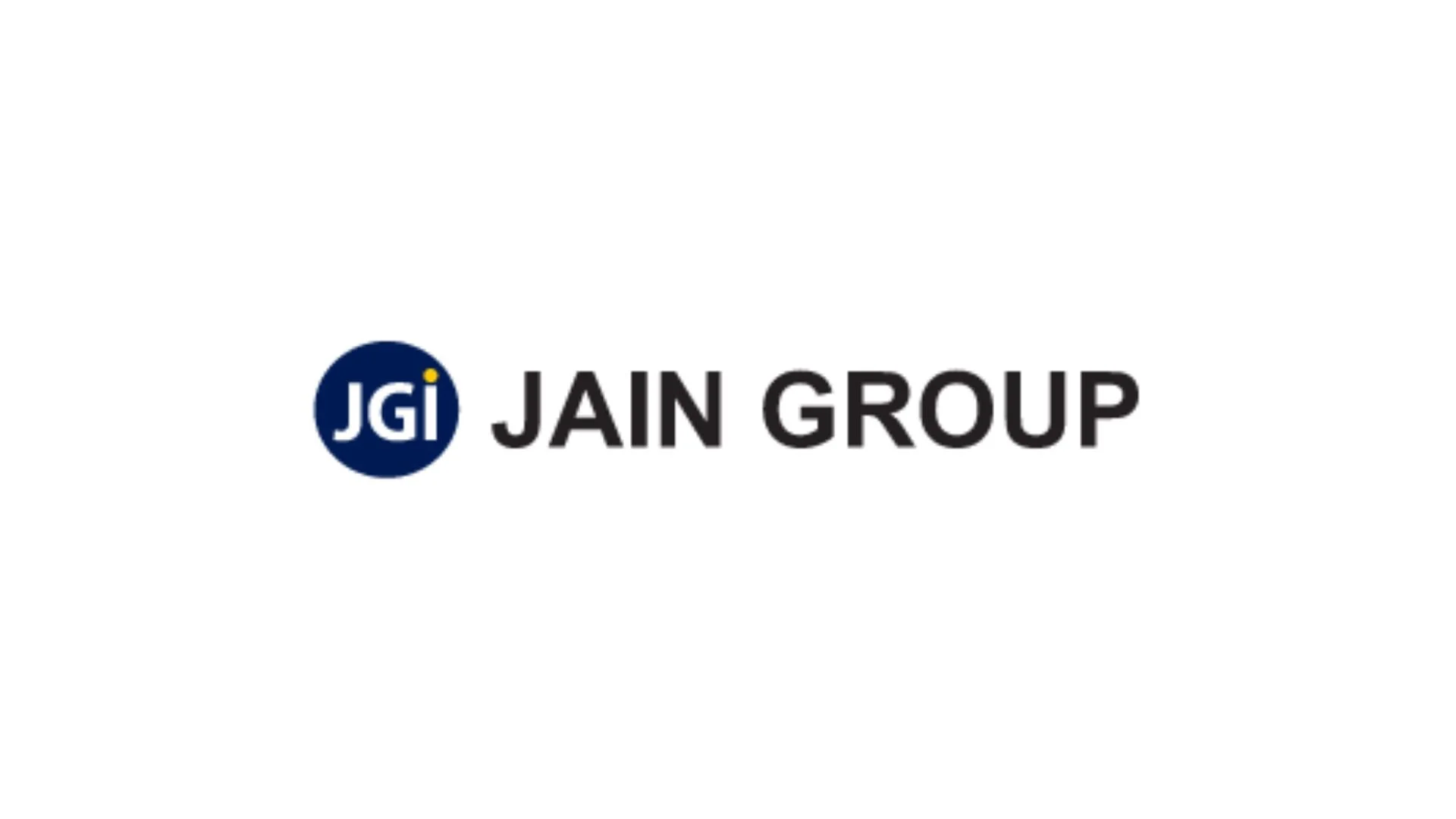 Jain Group logo with a blue circle containing white text 'JGi' and black text stating 'JAIN GROUP'