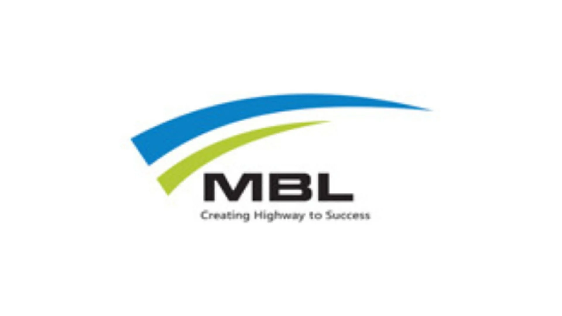 Logo of MBL with three curved lines in blue, green, and blue, above the text 'MBL' and the tagline 'Creating Highway to Success'.