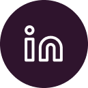 LinkedIn logo with purple background and white text