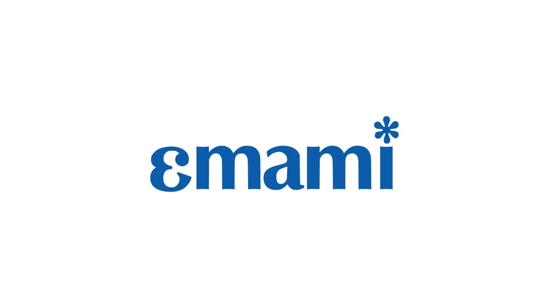Blue text that reads 'emami' with an asterisk symbol above the letter 'i'