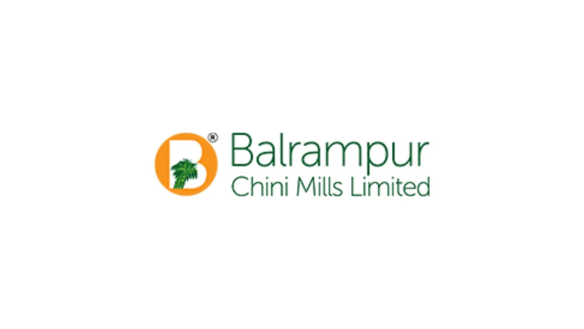 Logo of Balampur Chini Mills Limited with green text and an orange circle containing a green sugarcane illustration.