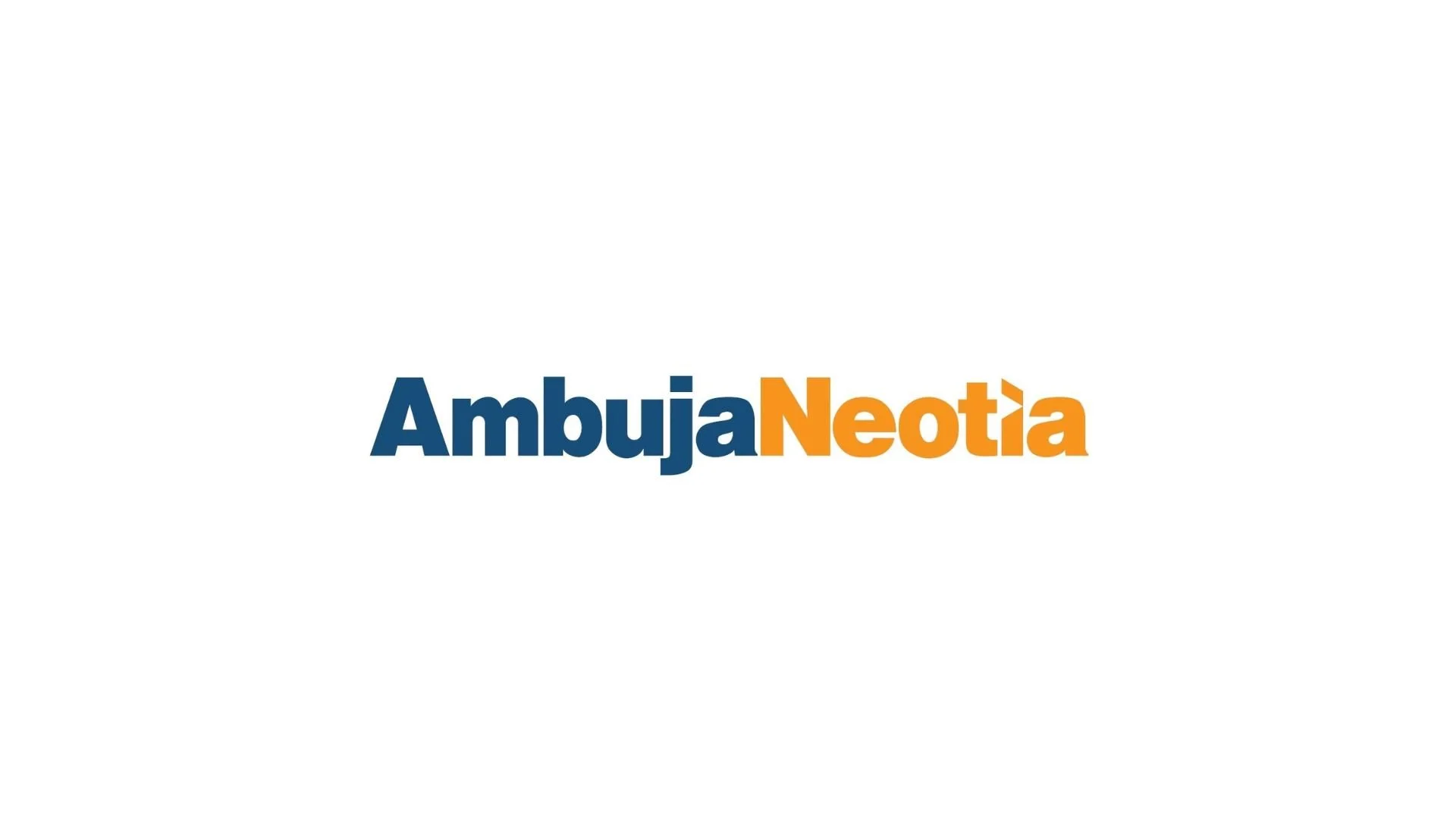 Logo with the text 'Ambuja Neotia' in navy blue and orange colors.
