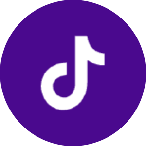 Das TikTok-Logo, bestehend aus einem weißen Notenschlüssel auf lila Hintergrund.
