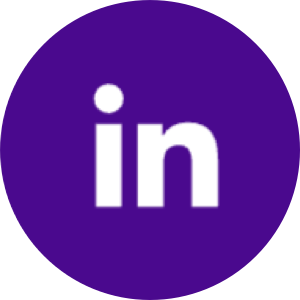 LinkedIn Logo auf lila Hintergrund