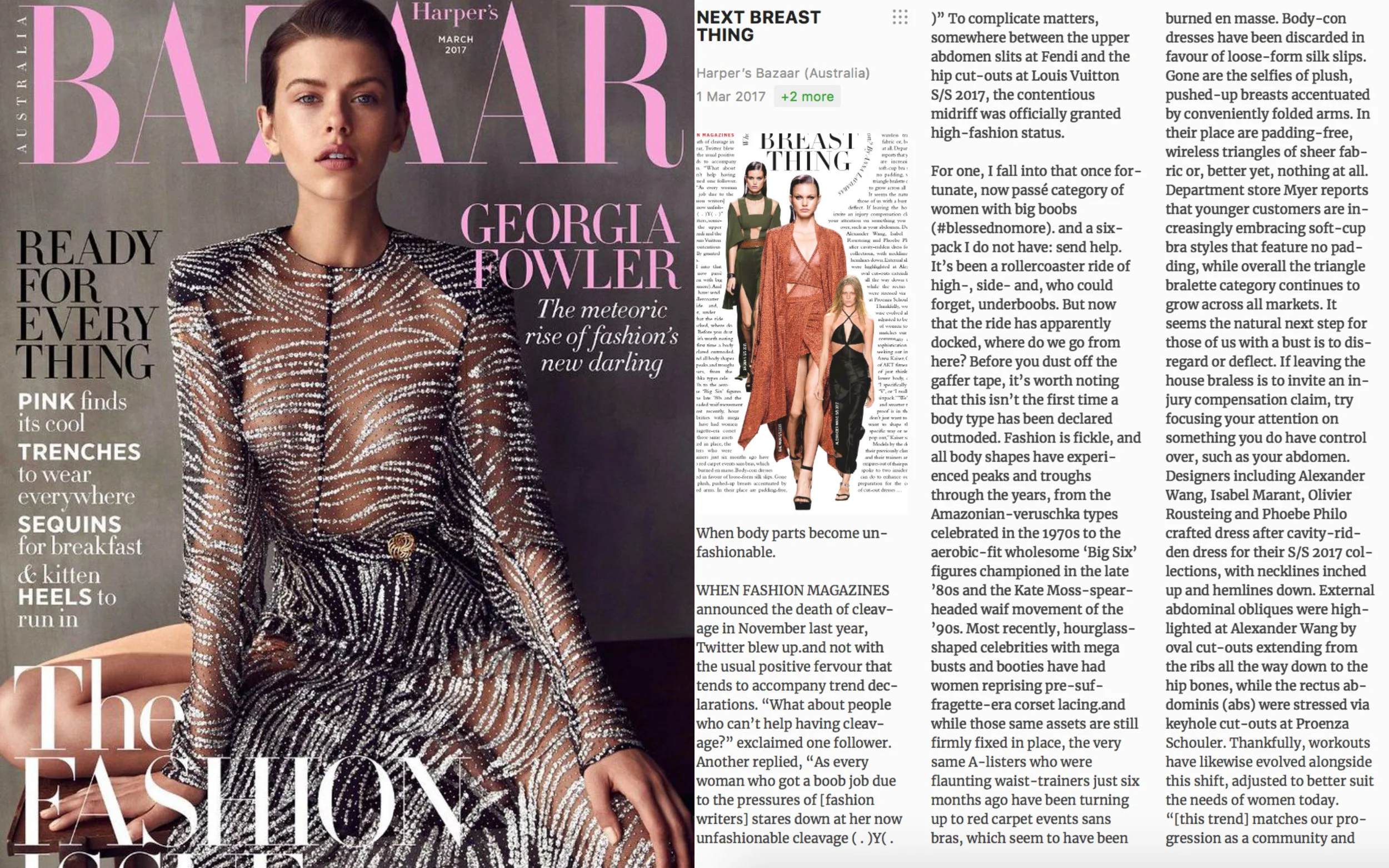 Harpers Bazaar March '17 - 'Next Breast Thing' with Abbie