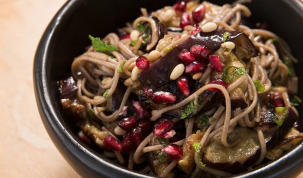 Eggplant and Pomegranate Soba Noodles