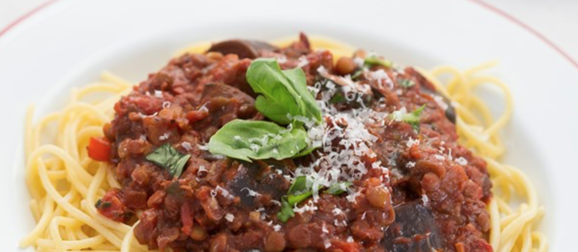 Lentil and Eggplant Bolognese 