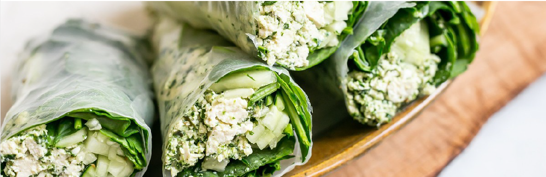 Pesto Tofu Spinach Rolls