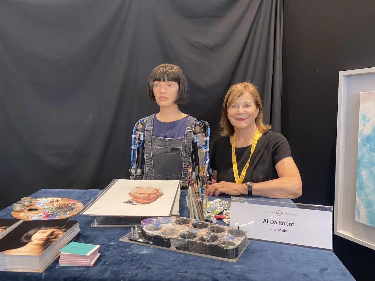 Ai-Da with Professor Nadia Thalmann, University of Geneva