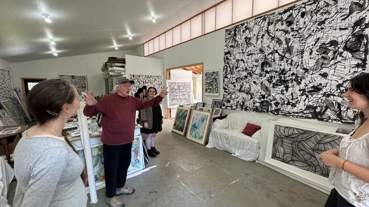 With artist Vaughn Neville in his art studios