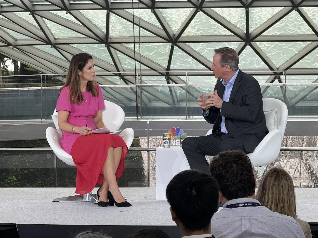 Interviewing former UK Prime Minister Lord David Cameron