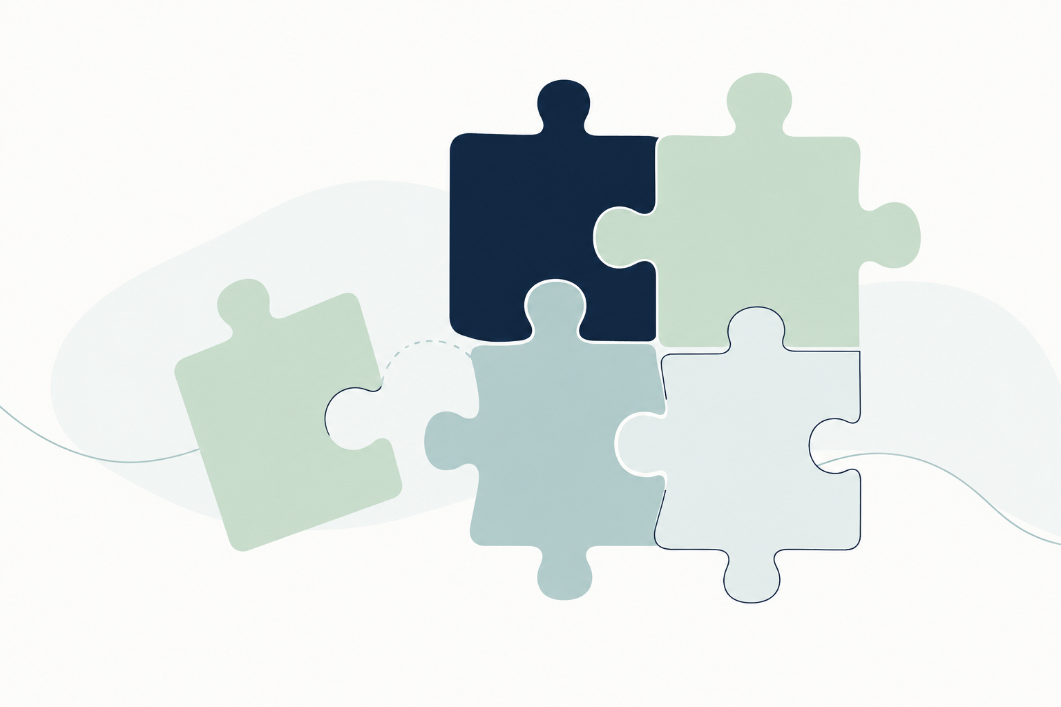 Interlocking pieces representing consultancy support shaped around each organisation’s context.