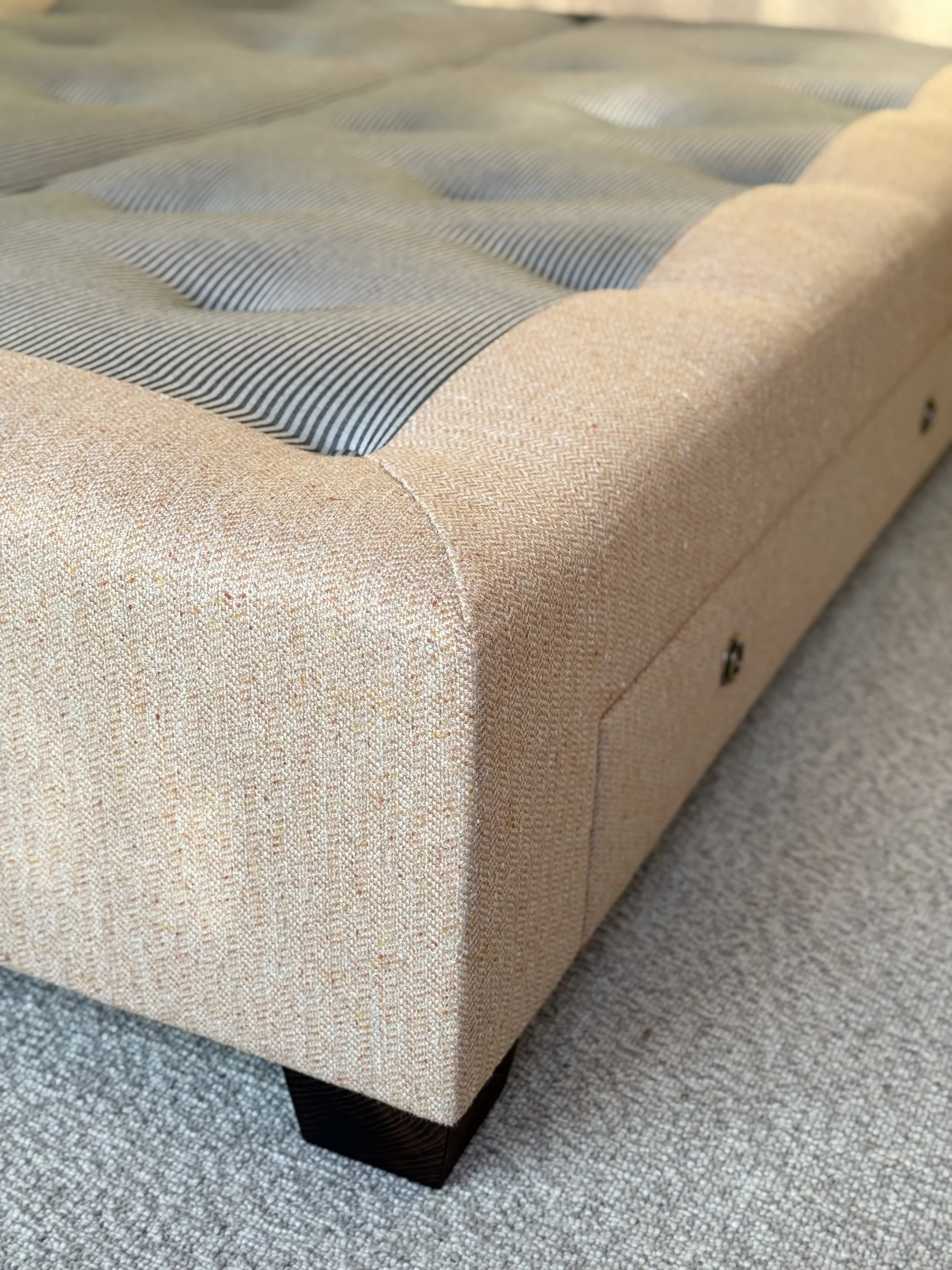 Made-to-measure divan bed upholstered in premium fabric