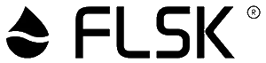 FLSK logo in black and white.