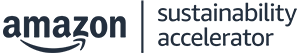 Amazon Sustainability Accelerator logo with text.