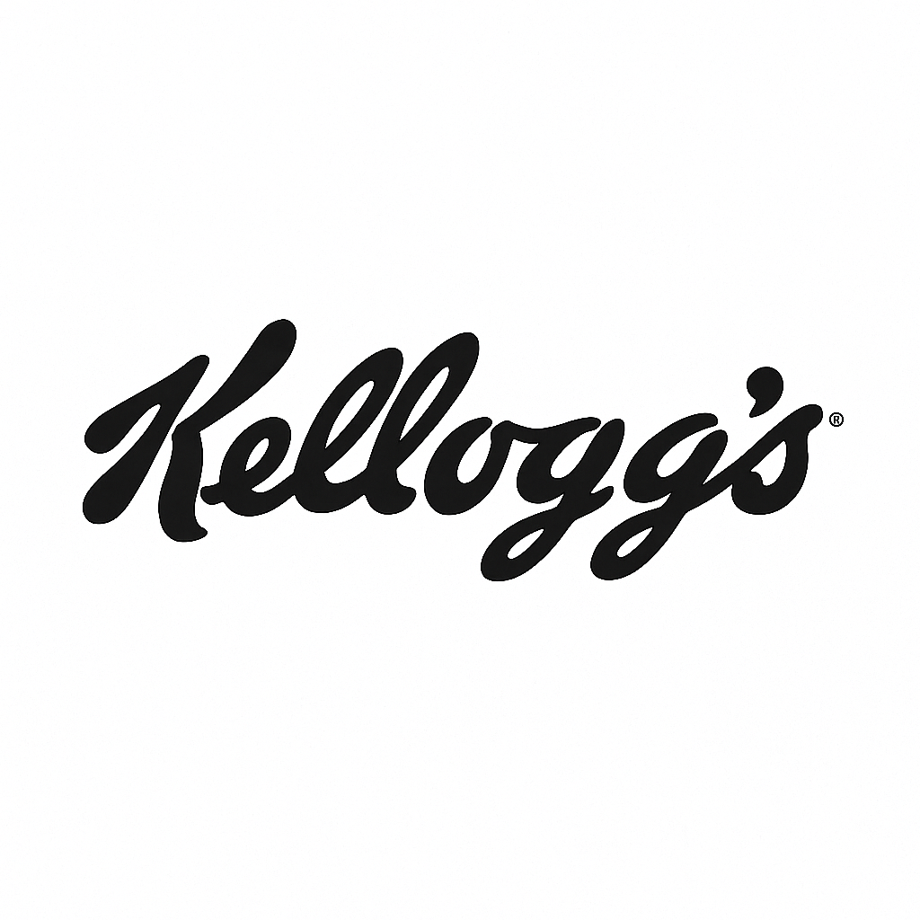 Kellogg's logo in black cursive font on a white background