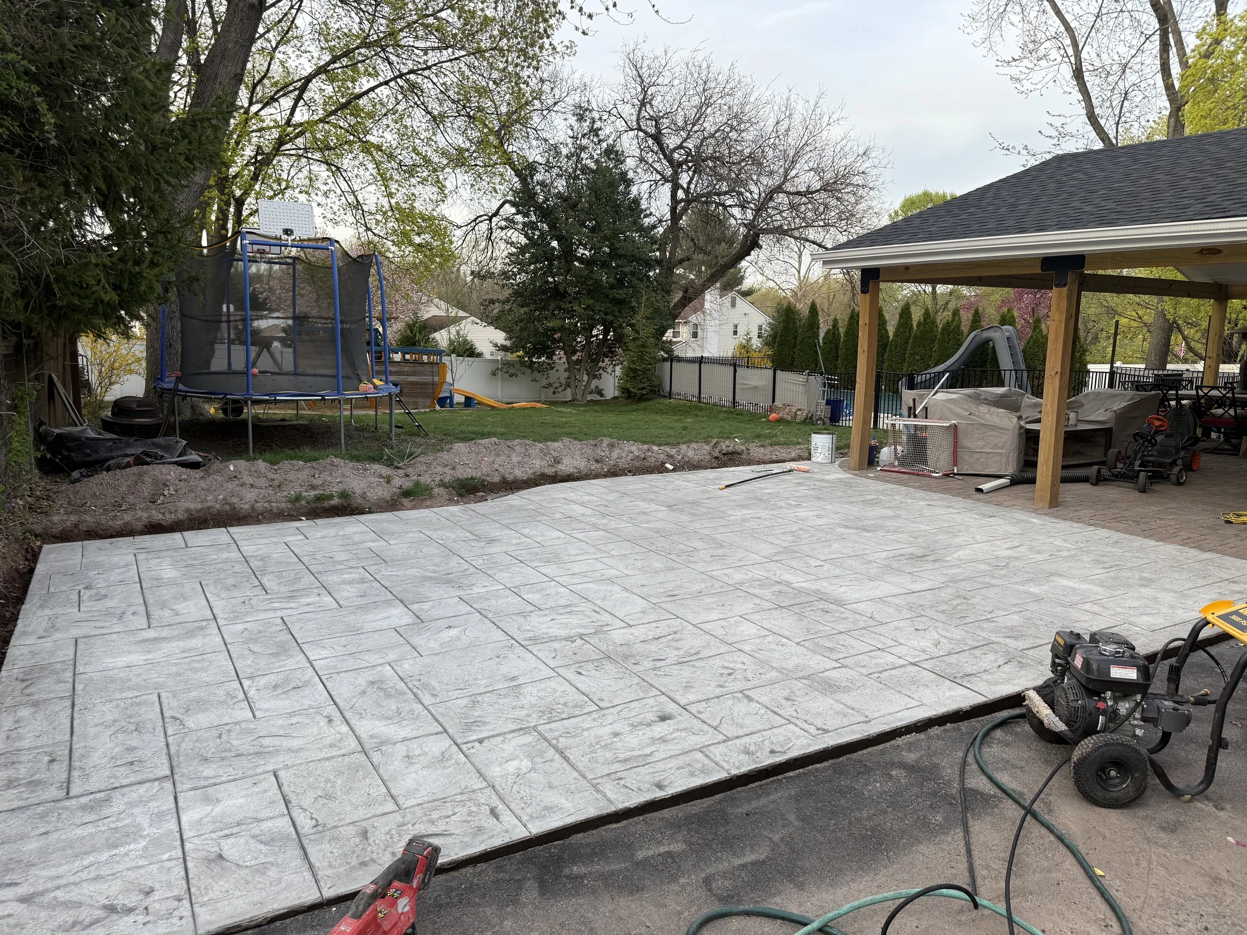 Stamped Stone patio in Cherry Hill, New Jersey.