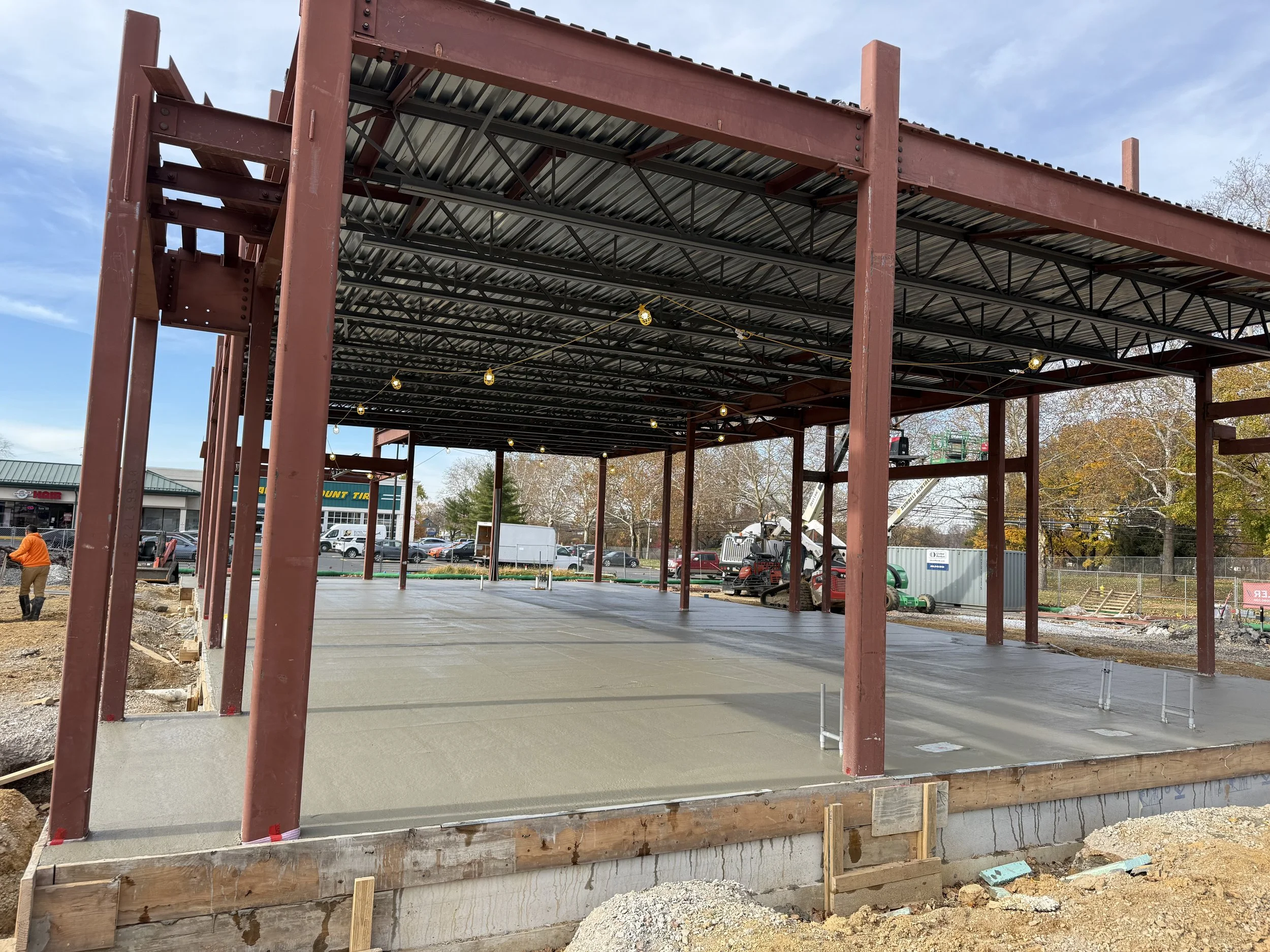 Concrete floor being poured in Vineland, New Jersey.