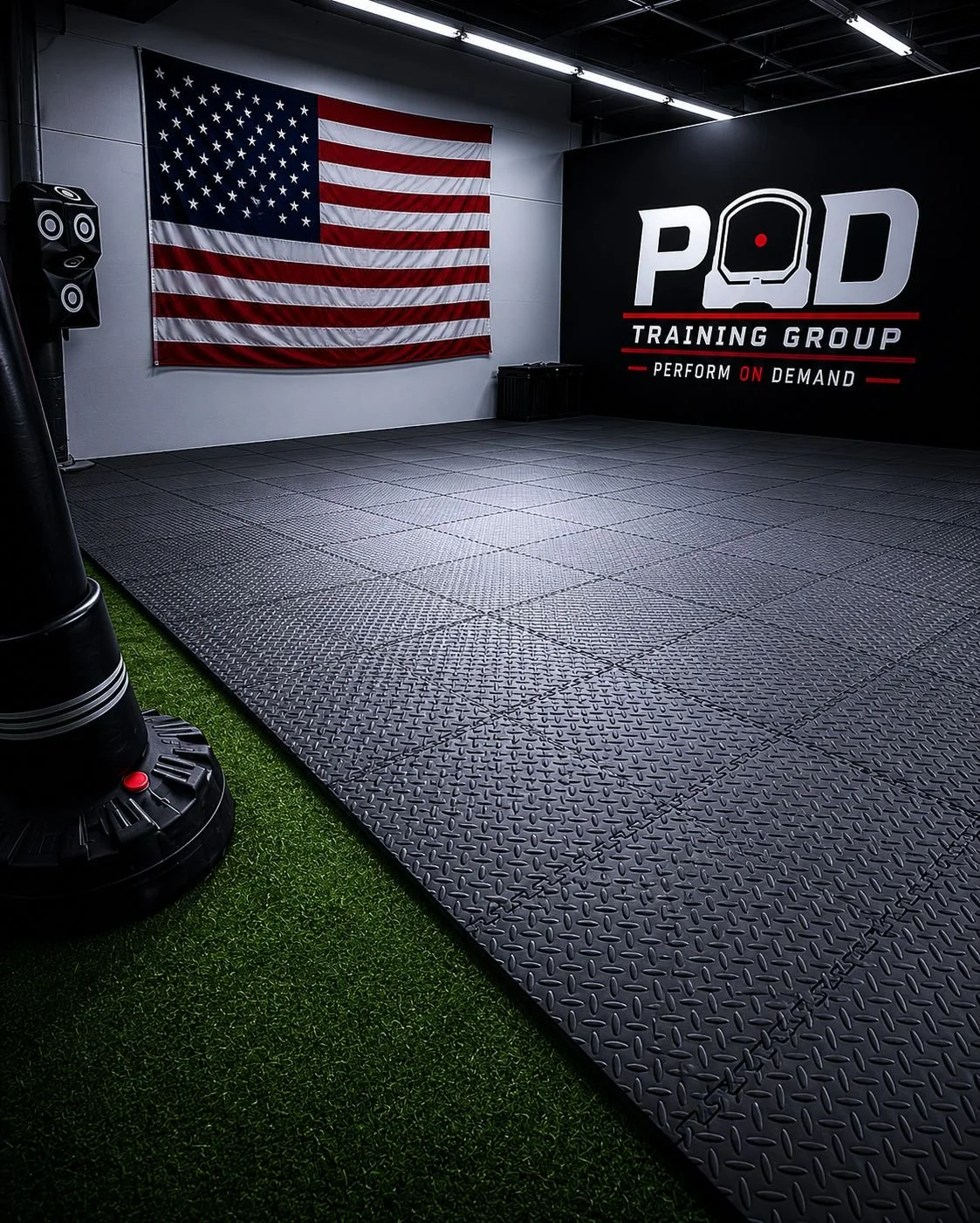 Firearm simunition and force on force area at POD Training Group facility in Los Angeles, CA