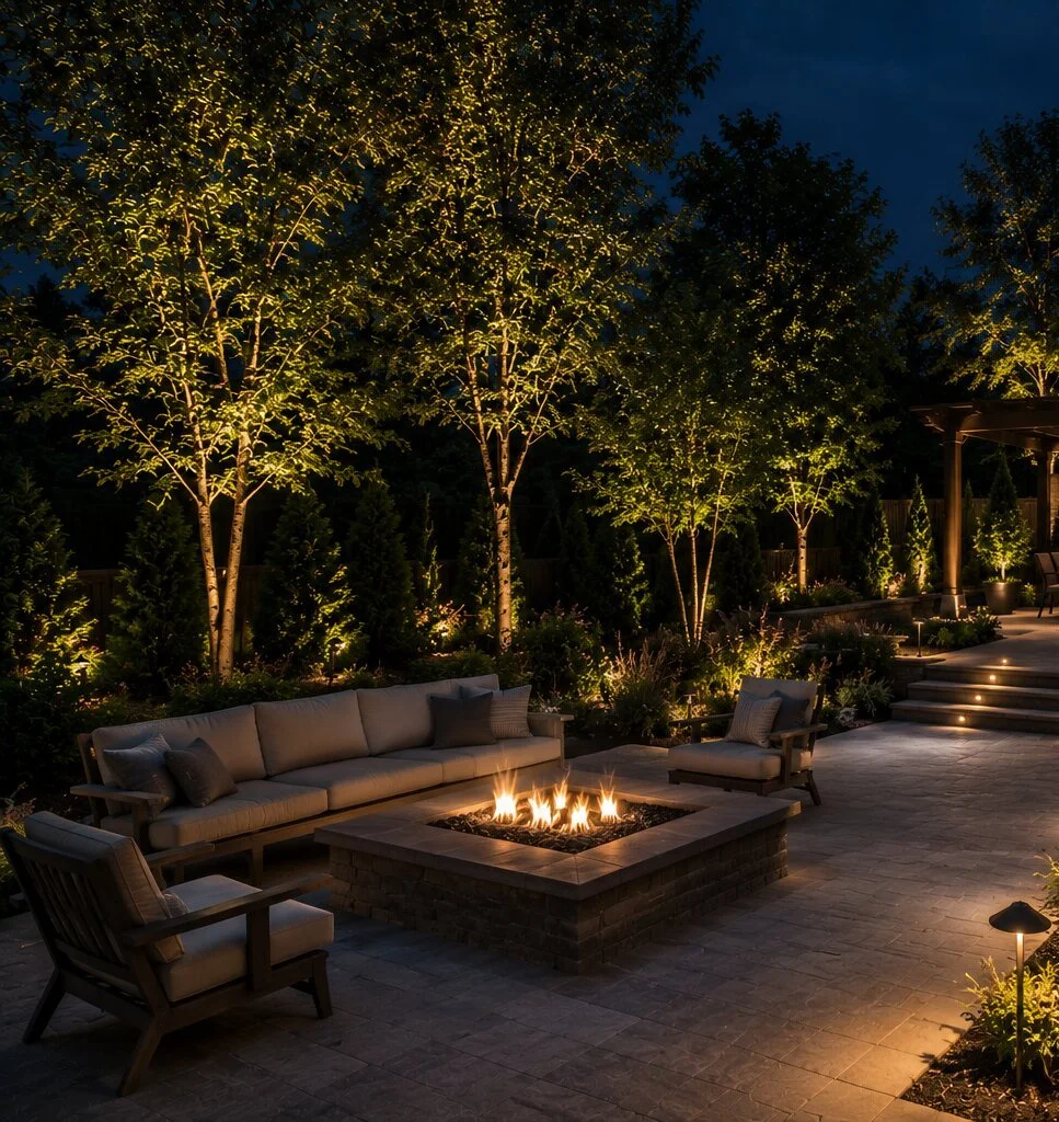 Backyard outdoor lighting project by POL