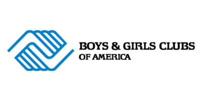 Logo of Boys & Girls Clubs of America with stylized blue hands forming a shield or heart.