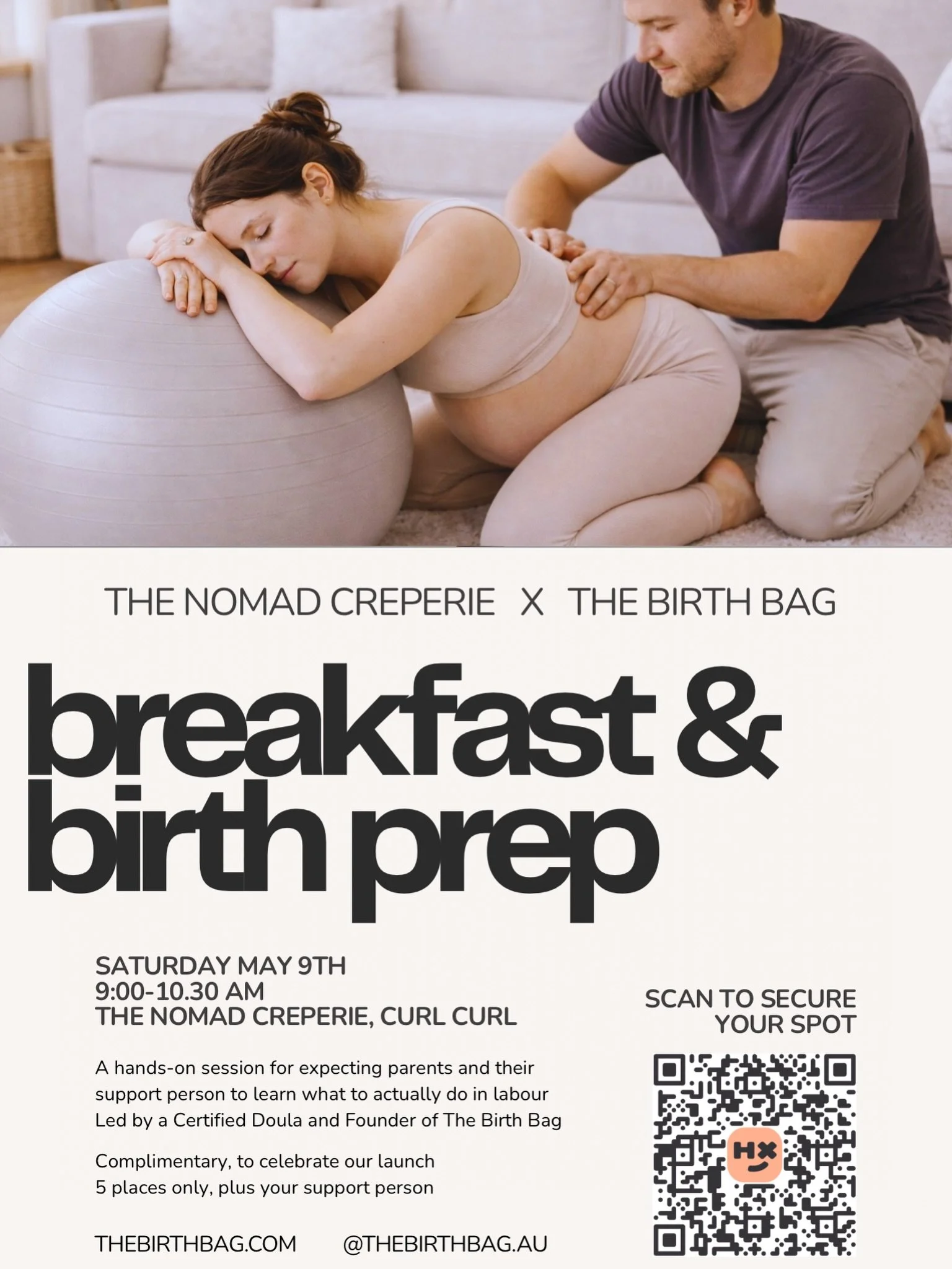 &ldquo;My birth was magical, [my partner] said everything you taught him came back to him in the room&rdquo;

Want to know how to actually support her in the birth room? 

Come for a fun morning in the ☀️ 
leave caffeinated, 
full of pastries, and 
f