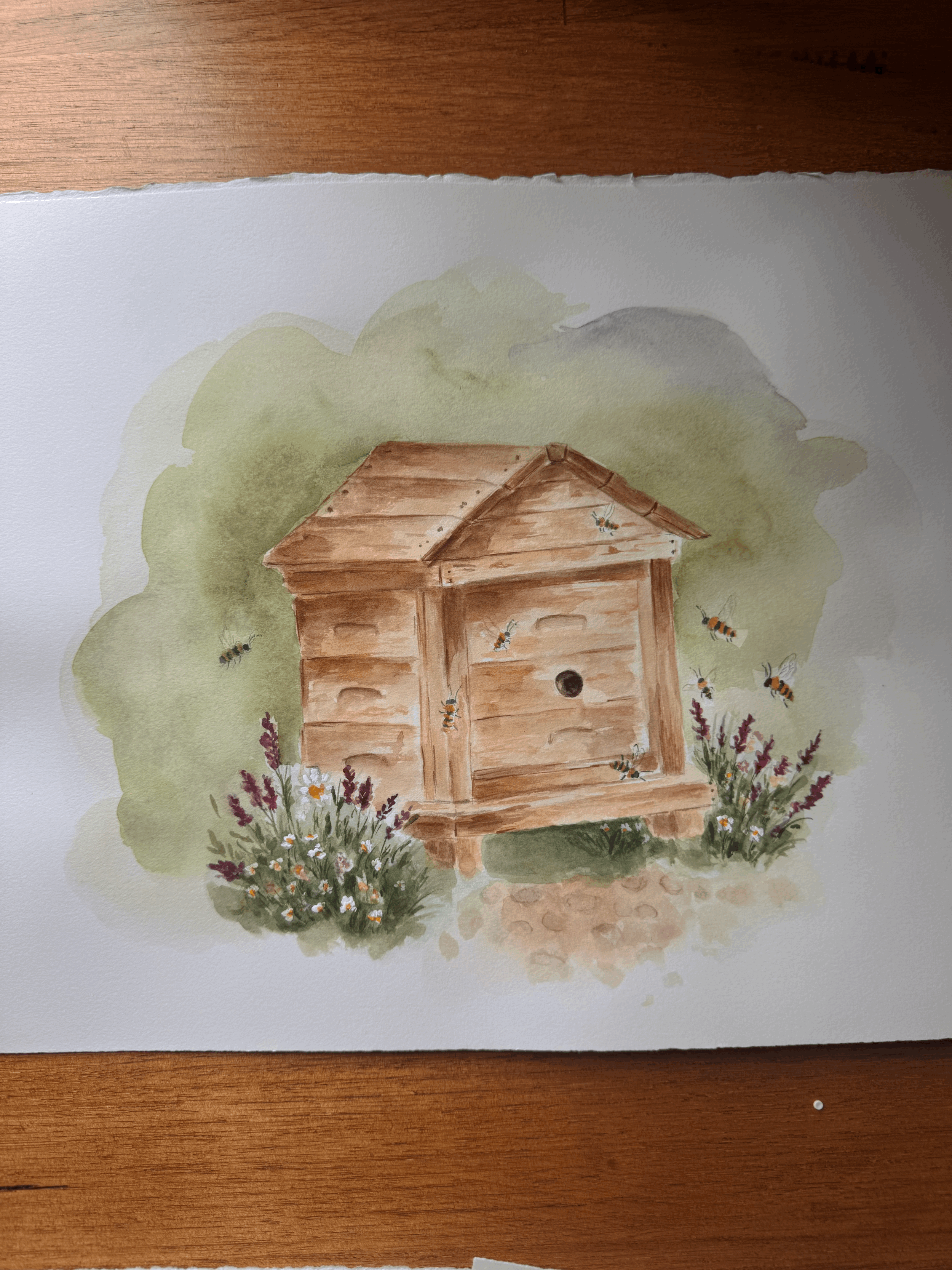Original Watercolour Hive