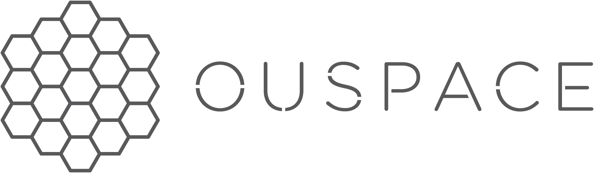 Logo with honeycomb design and the word 'OUSPAC' to the right