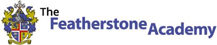 The Featherstone Academy logo featuring a crest with multiple elements and the text 'The Featherstone Academy'