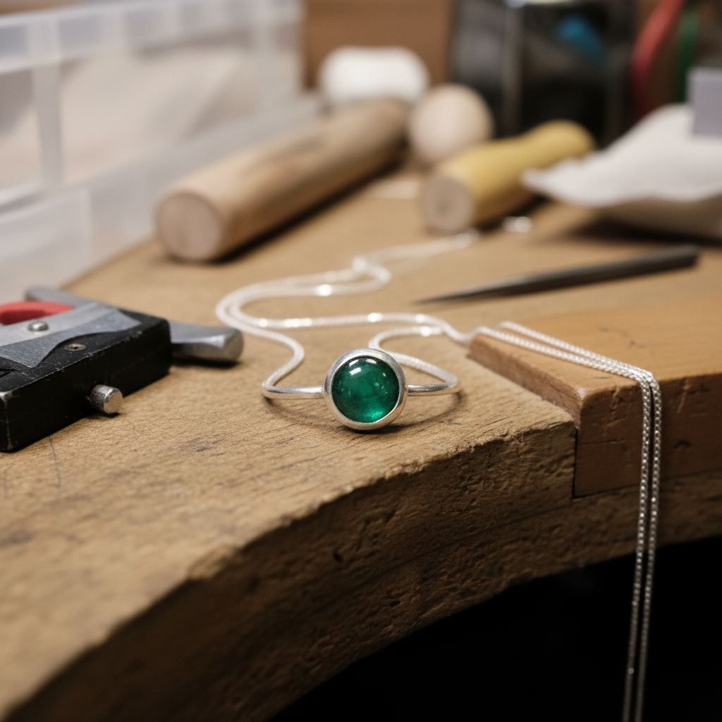 Silver bezel pendant emerald.png