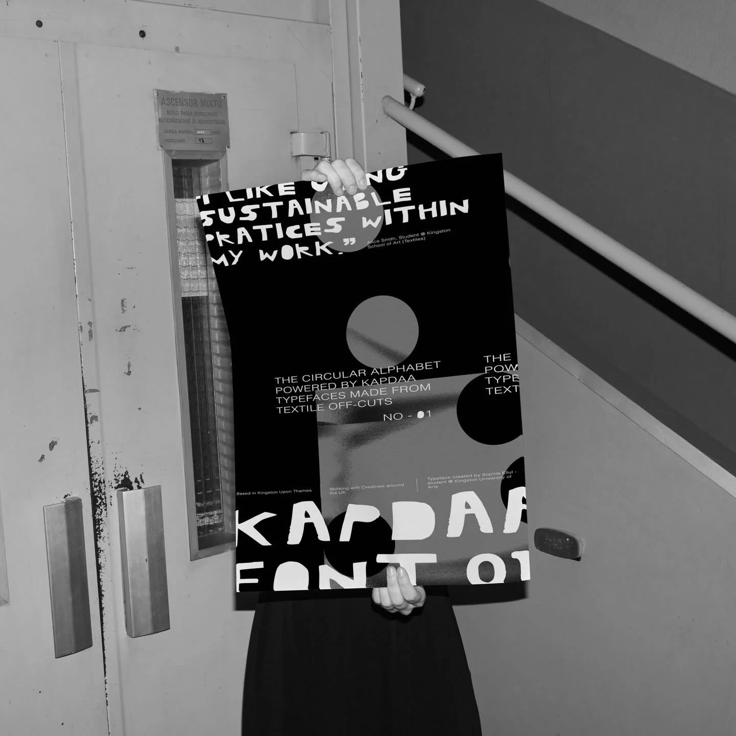 The Circular Alphabet Poster Design 
Powered by @kapdaa_offcut 

Turning textile off-cuts into typefaces, giving discarded fabric a voice while reducing waste, ink use, and digital load.