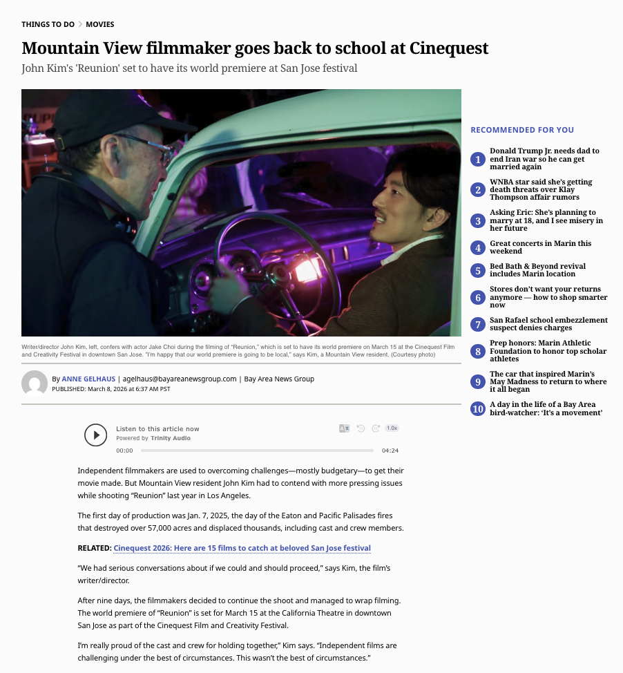 Mountain View filmmaker goes back to school at Cinequest