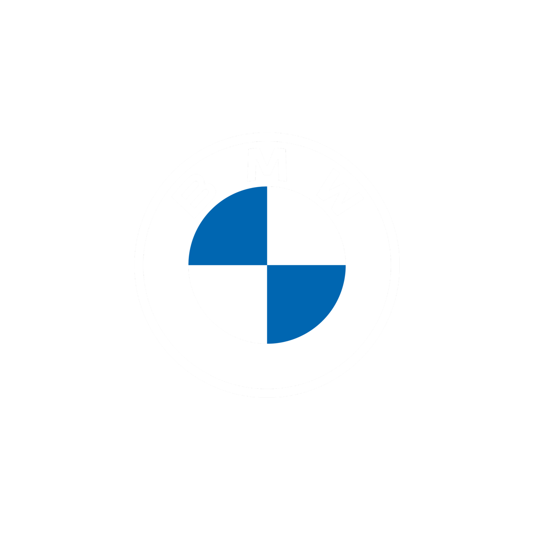 BMW logo in black and white with a blue and white quartered circle in the center.