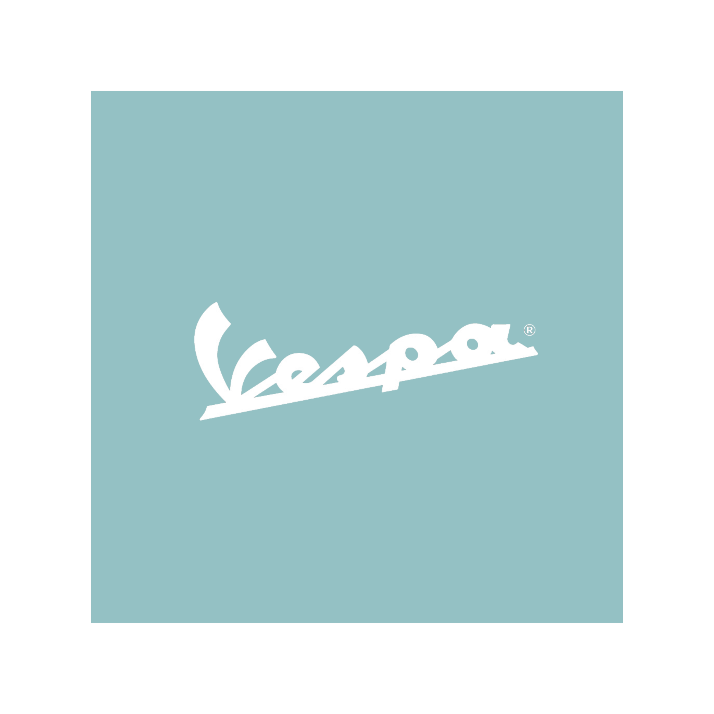Light blue square with Vespa Logo