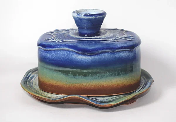pottery butter dish
