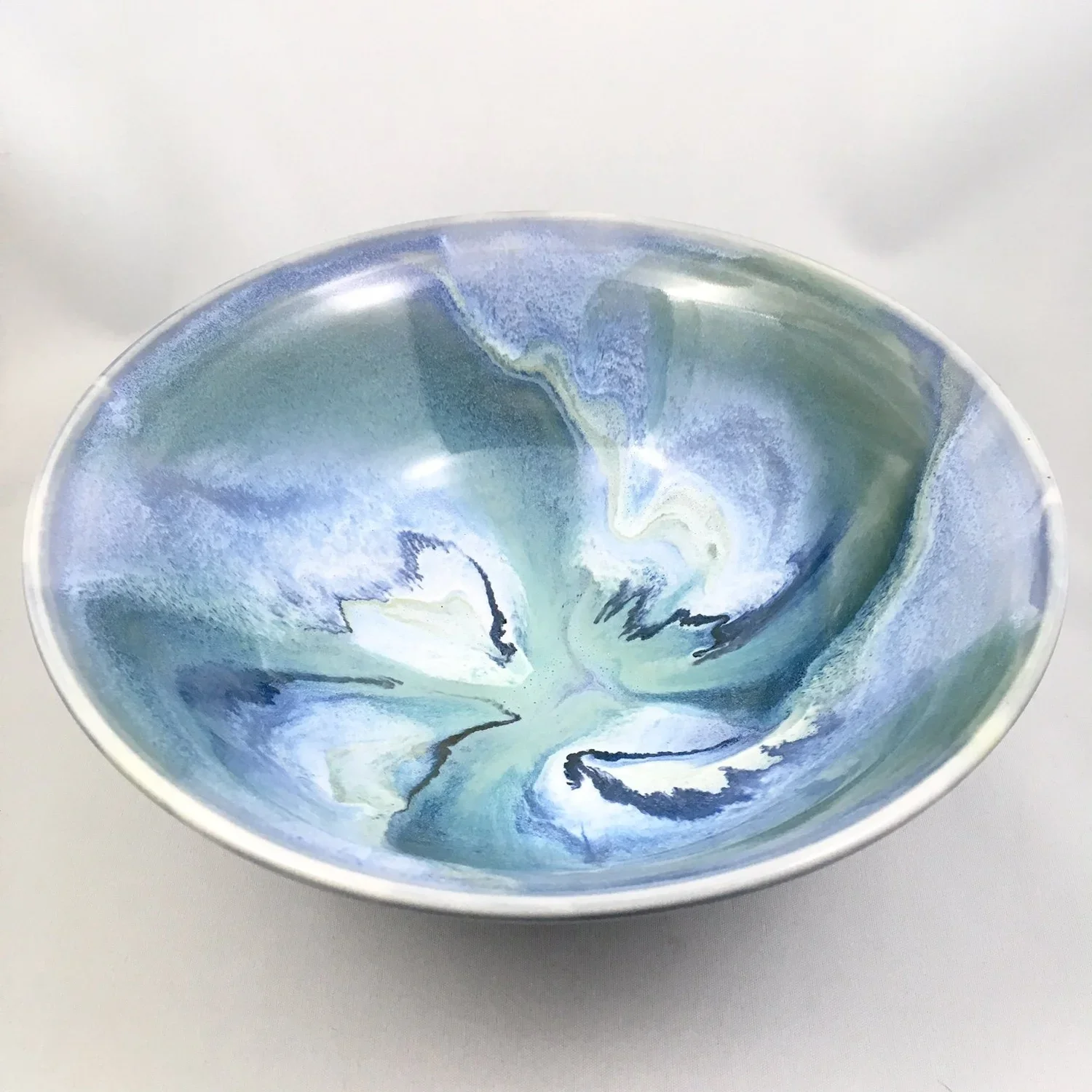 shades of swirling blue bowl
